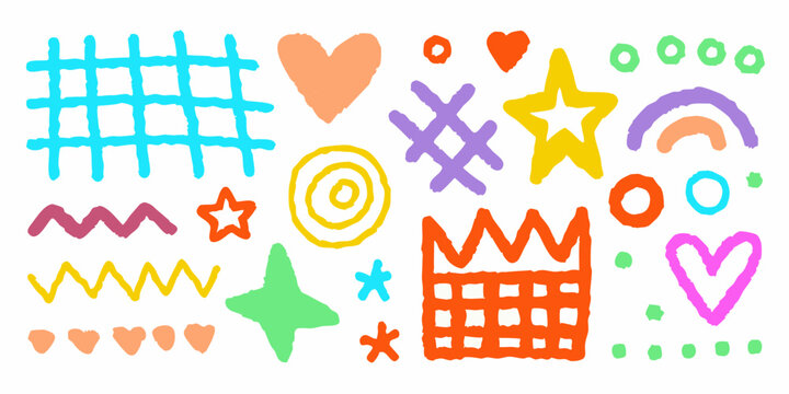 Colorful Hand Drawn Doodles And Shapes Vector Illustration