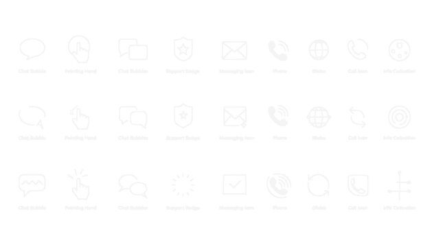 Set of Communication Icons, UI Elements for Web and App Design, White Line Icons