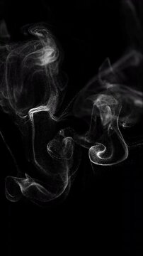 Flowing Smoke Particle Effect On Black Background
