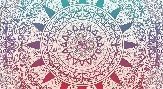Ornamental mandala pattern with circular gradient background design