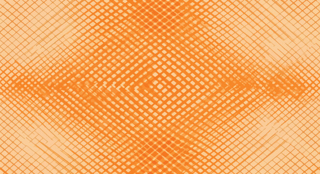 Abstract orange background with a textured diamond pattern formed by intersecting lines, creating a dynamic and visually interesting surface.