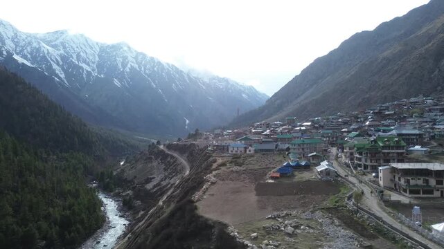 Chitkul india's last village drone shots 4k