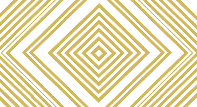 Golden diamond pattern on white background, abstract geometric concentric squares, minimalist luxury design, clean modern backdrop, elegant visual.