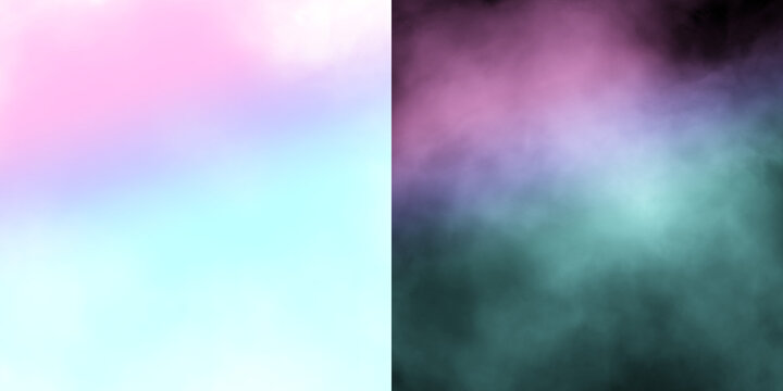 Abstract Pastel Smoke Overlay Element With Soft Gradient, Colorful Mist Effect Element For Creative Visual Design On Transparent Background, Decorative Fog Overlay With Smooth Pastel Colors
