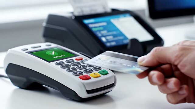 Paying by card.