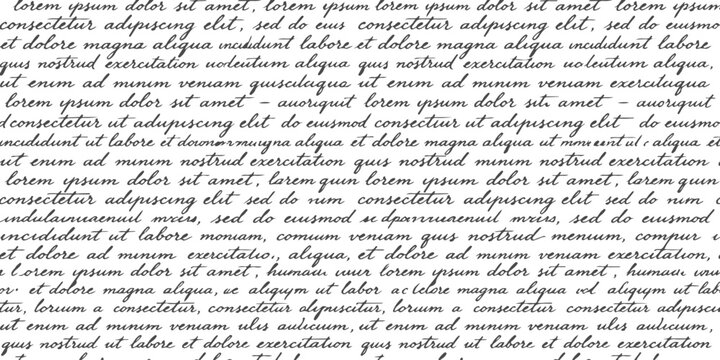 Handwritten cursive script text pattern with lorem ipsum placeholder text
