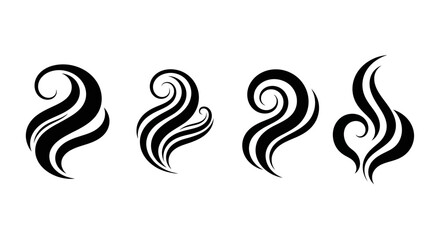 Fototapeta premium Abstract Swirls of Steam or Smoke, Isolated on White Background