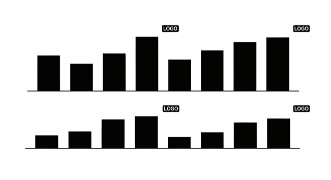 Business Bar Chart Data Analysis with Logo Placeholders