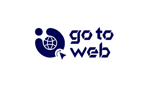 Go To Web logo with globe and cursor icon, internet navigation concept