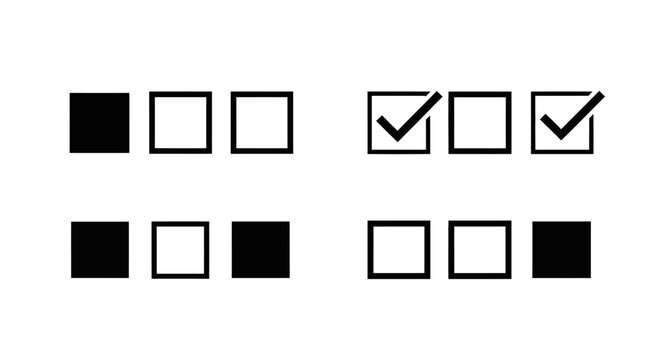 Checklist Progress Icons: Selected, Unselected, Completed Steps
