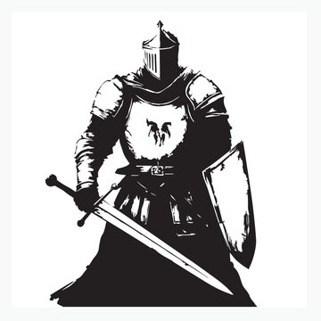 medieval knight with sword