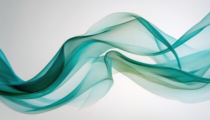 Naklejka premium Flowing, translucent teal fabric in a graceful, dynamic wave
