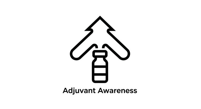 Adjuvant Awareness Symbol with Medicine Bottle Icon.