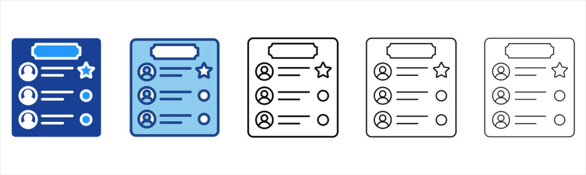 Leaderboard  Icon In Different Color And Outline Style 