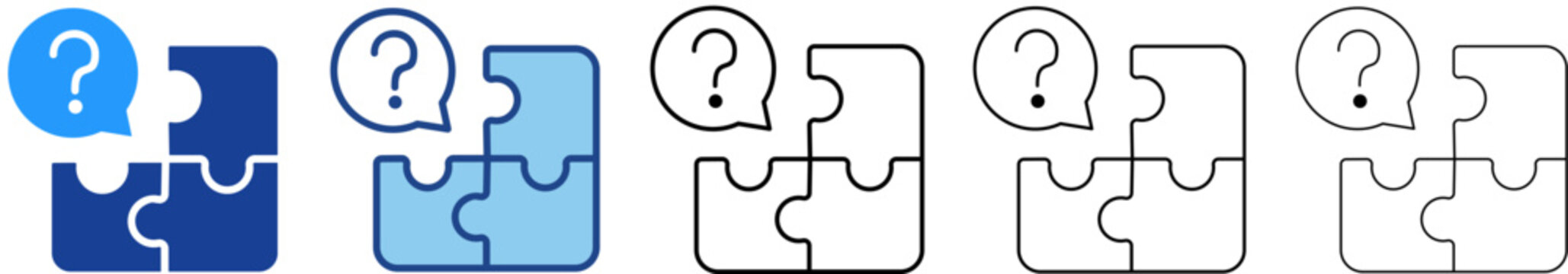 Brain Teaser  Icon In Different Color And Outline Style 