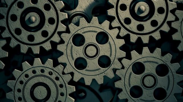 Close up of metal gears.