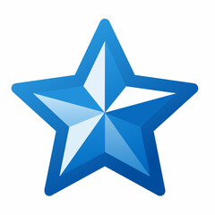 Obraz premium Shiny Blue Five Pointed Star Emblem with Gradient Shading and White Outline
