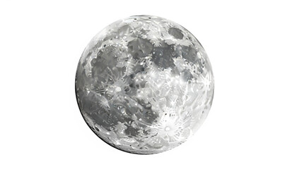 Naklejka premium Astronomy Reference Full Moon Vector Illustration Realistic Lunar Crater Detail