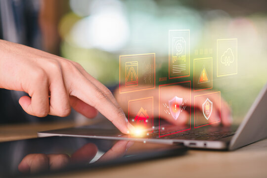 A cybersecurity analyst monitors security alerts, threat detection systems, network vulnerabilities, data protection controls, cyber risks, cloud security, malware prevention, incident response