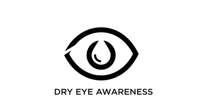 Black and White Graphic Symbol for Dry Eye Awareness.