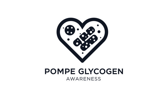 Heart shaped video game controller glycogen awareness logo design.
