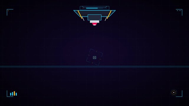 Futuristic hud interface animation of a digital module docking