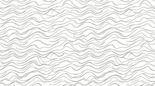 Seamless abstract pattern with hand drawn grey wavy lines.