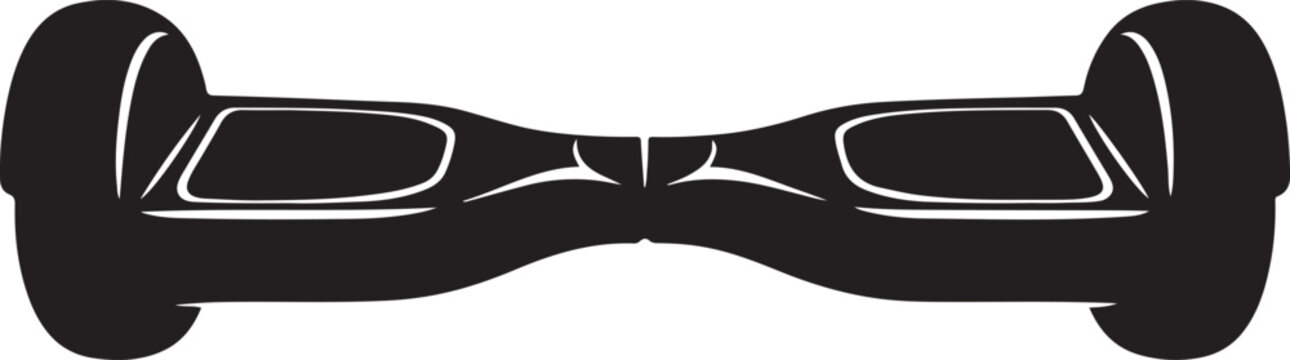 Hoverboard self balancing electric personal transportation silhouette vector