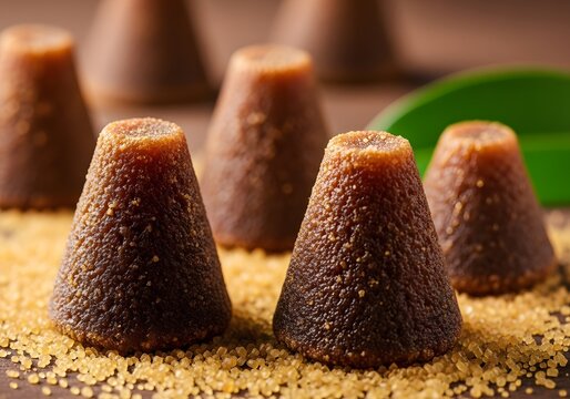 These conical blocks of raw cane sugar sweetener, known as piloncillo or panela, are a staple ingredient in Latin American cuisine, offering a rich molasses flavor and a hint of caramel