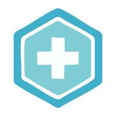 Fototapeta premium Medical cross inside a shield icon