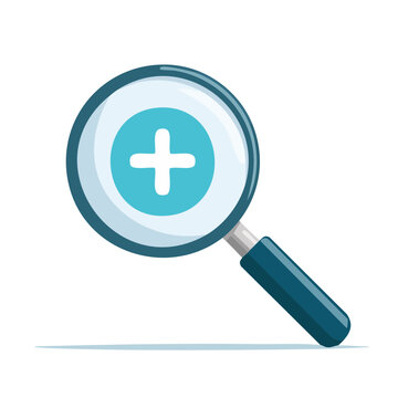 Magnifying glass with plus sign for zoom