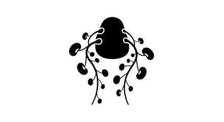 Kidney icon displays a stylized biological organ with branching vessels in a clean minimalist vector graphic style. © Mezzy