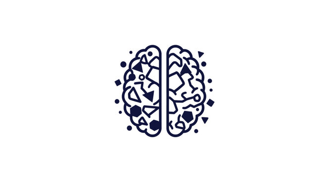 Detailed artistic illustration of a split human brain design.
