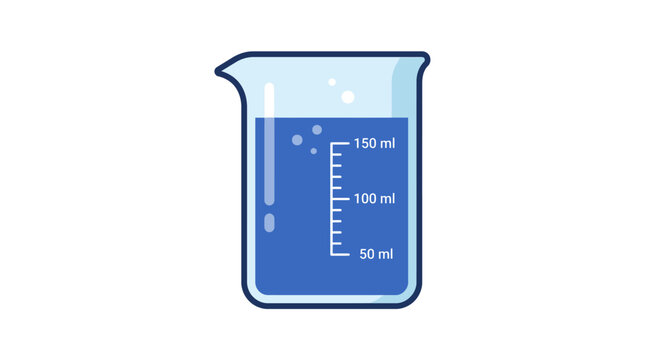 Laboratory Beaker Blue Chemical Liquid Vector Illustration