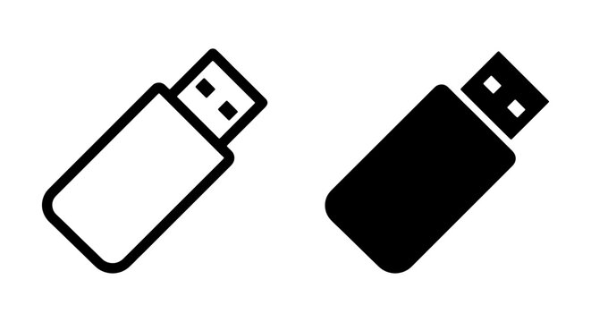 USB flash drive vector icon, data storage device, portable memory stick symbol, digital information transfer