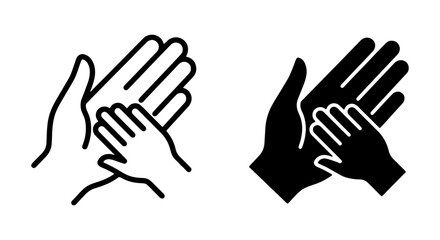 Fototapeta premium Parent and Child Hands, Family Love Icon, Support Symbol, Care Illustration