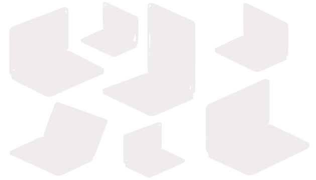Minimalist Laptop Pattern: Digital Devices, Isometric View, Clean Background