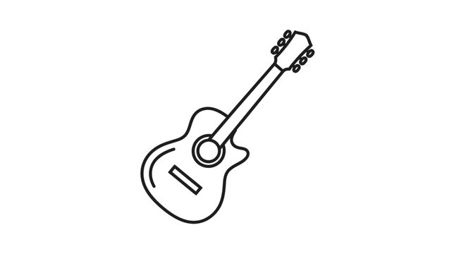 Acoustic guitar outline drawing with simple string details