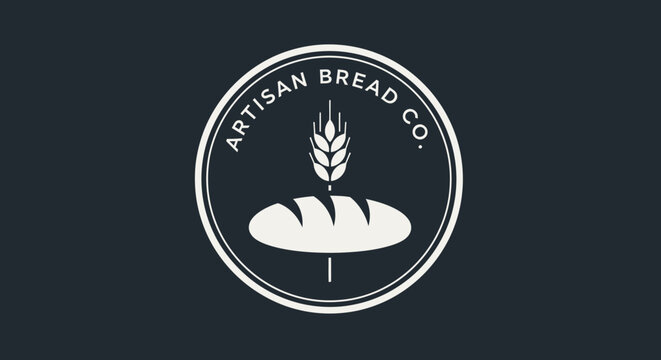 Artisan Bread Co vintage circular logo badge