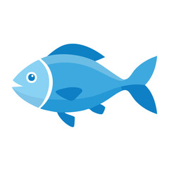 Obraz premium Flat design blue fish icon