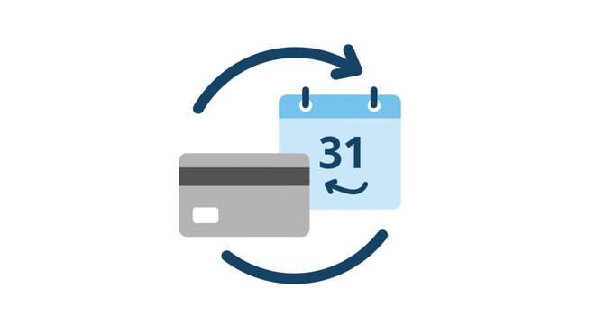 Recurring payment subscription calendar icon.