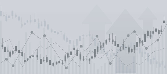 Fototapeta premium Line chart and candle stick gradient background