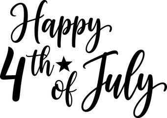 Fototapeta premium Happy 4th of july silhouette celebration greeting card