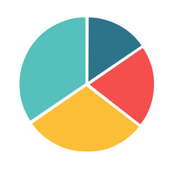 Fototapeta premium Flat design pie chart with four segments