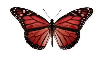 Monarch butterfly with red and black wings spread © Gabriela