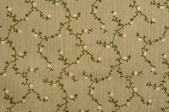 Floral fabric wallpaper, full frame