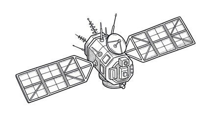 Retro Satellite Illustration © Jepe