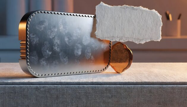Broken glass block with digital binary code reflection on wooden surface minimalist concept