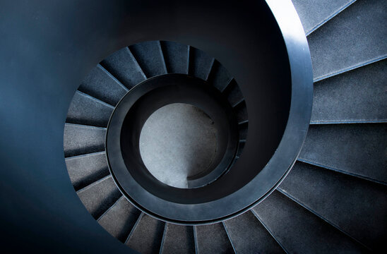 Switzerland, Basel, Vogesenplatz, spiral stairs, elevated view