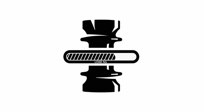Progress bar loading animation in a graphic representation of electrical insulators